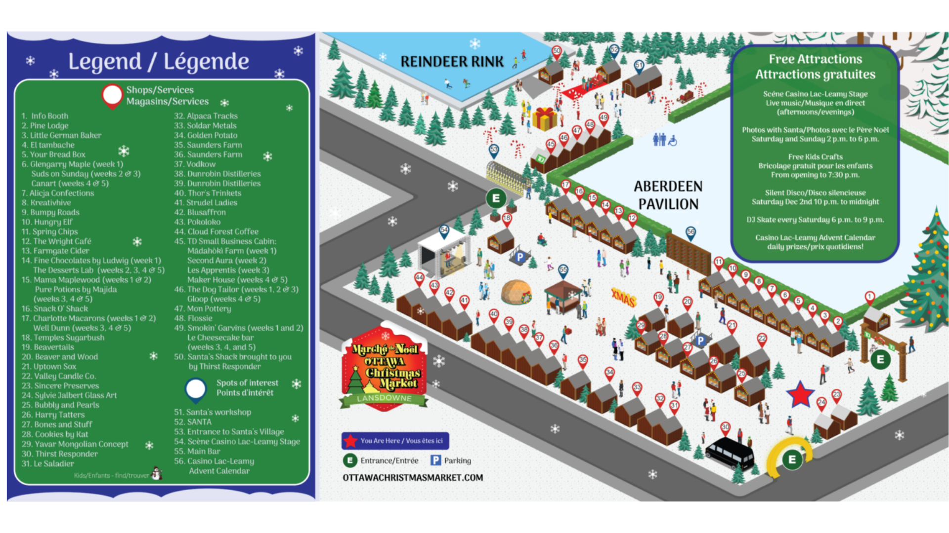 Ottawa Christmas Market Venue 2023 edition at Lansdowne